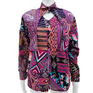 Vintage 90's Western Women's Button Up Shirt Purple S